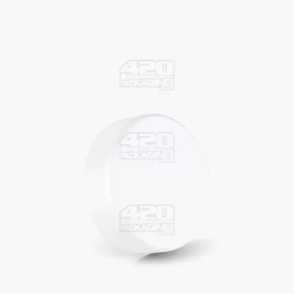 POLLEN GEAR | Child Resistant Smooth Palm & Turn Plastic Concentrate Caps w/ Foam Liner | 38mm – Matte White – 400 Count